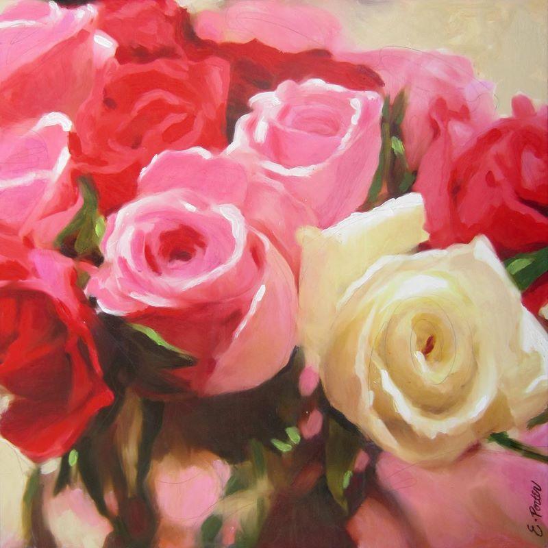 Roses tendres - Galerie d'Art Beauchamp