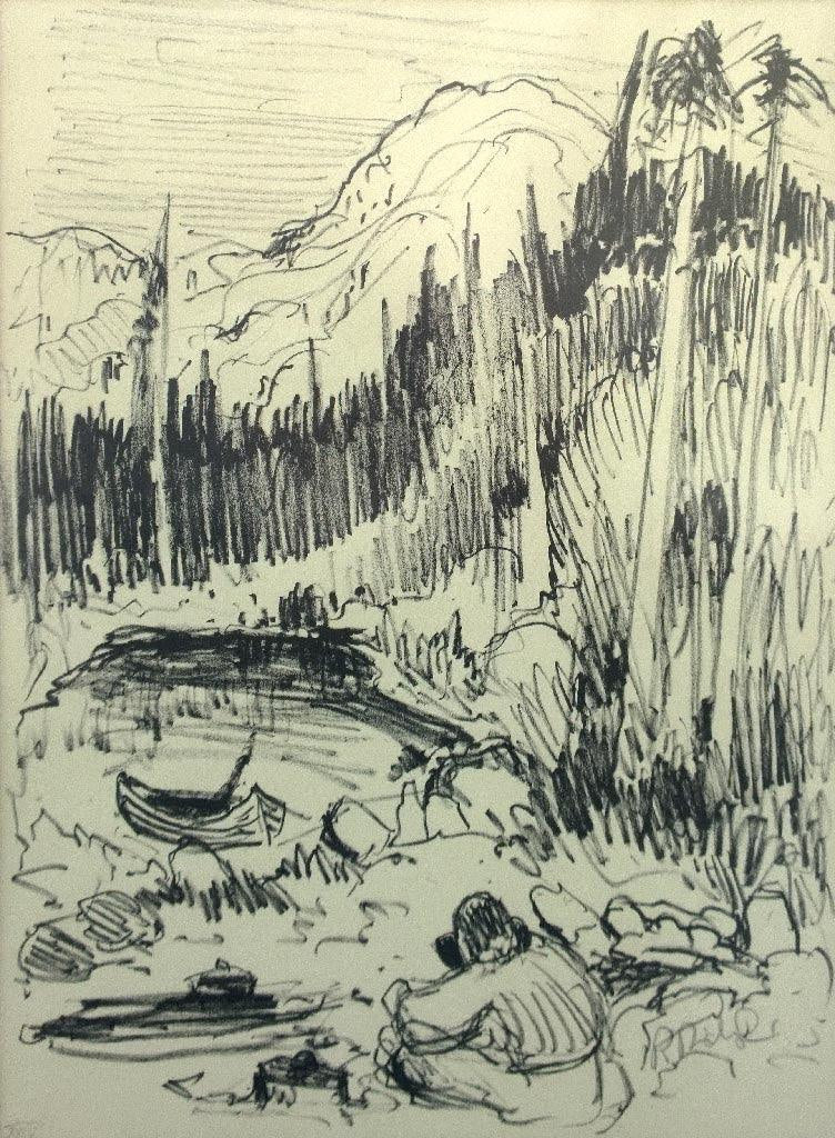 Sans titre (Paysage en montagne) - Galerie d'Art Beauchamp