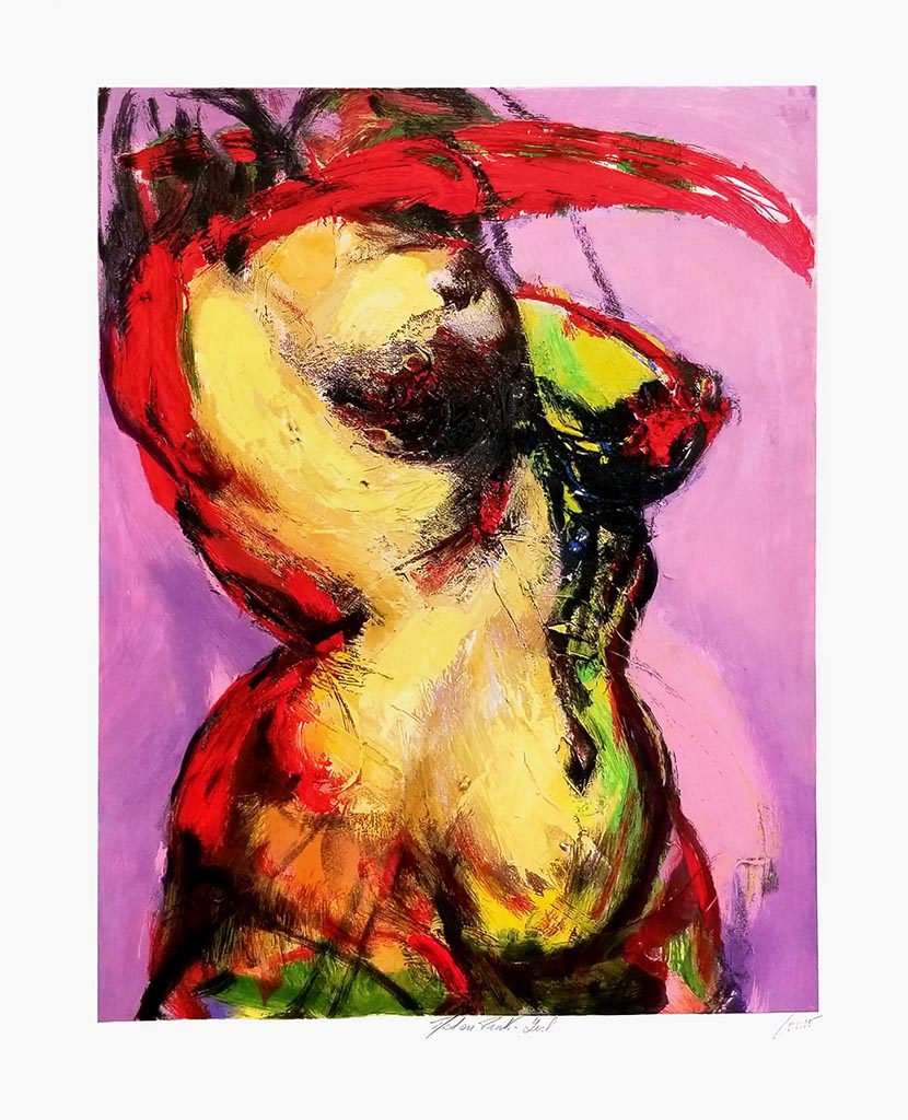 (Sérigraphie) Girl on Pink - Galerie d'Art Beauchamp